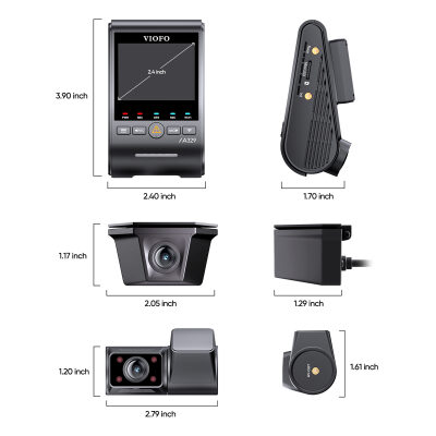 Viofo A329SW 3 Kameralı Ön+İç+Arka Dış Su Geçirmez 4K+2K+2K Sony STARVIS 2 Sensör GPS'li Araç Kamerası - 6