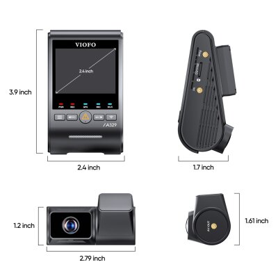 Viofo A329T 2 Kameralı Ön+Telefoto 4K 60FPS+2K Wi-Fi 6 HDR Sony STARVIS 2 Sensör GPS'li SSD Destekli Araç Kamerası - 8