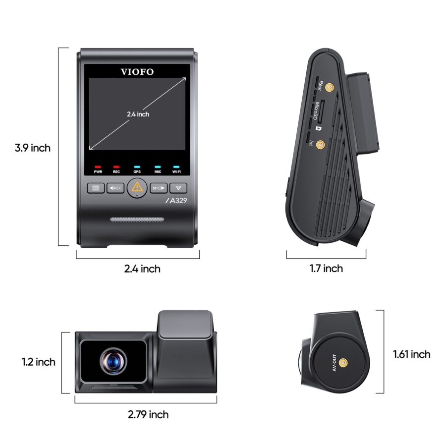 Viofo A329T 2 Kameralı Ön+Telefoto 4K 60FPS+2K Wi-Fi 6 HDR Sony STARVIS 2 Sensör GPS'li SSD Destekli Araç Kamerası - 8