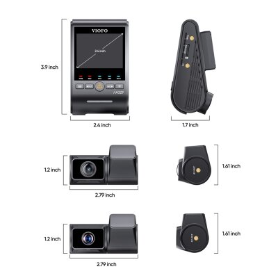 Viofo A329T 3 Kameralı Ön+Telefoto+Arka 4K+2K+2K Wi-Fi 6 HDR Sony STARVIS 2 Sensör GPS'li SSD Destekli Araç Kamerası - 7