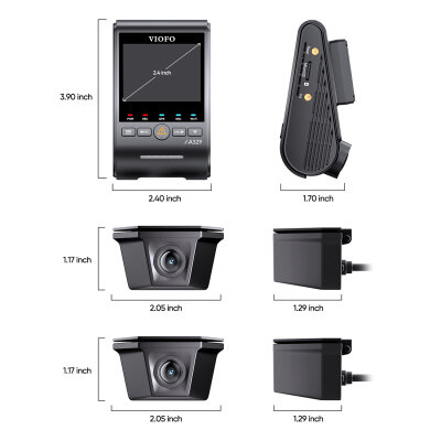 Viofo A329WW 3 Kanal 4K Ön Çift 2K IP67 Su Geçirmez Dış Kamera Sony STARVIS 2 HDR WiFi 6 GPS Kamyon Tır Araç Kamerası - 8