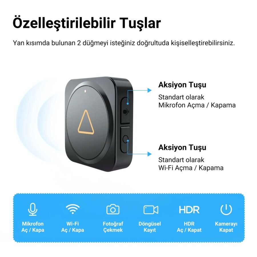 Viofo BTR200 Tüm Kamera Serileri için Kablosuz Bluetooth Uzaktan Kumanda - 5