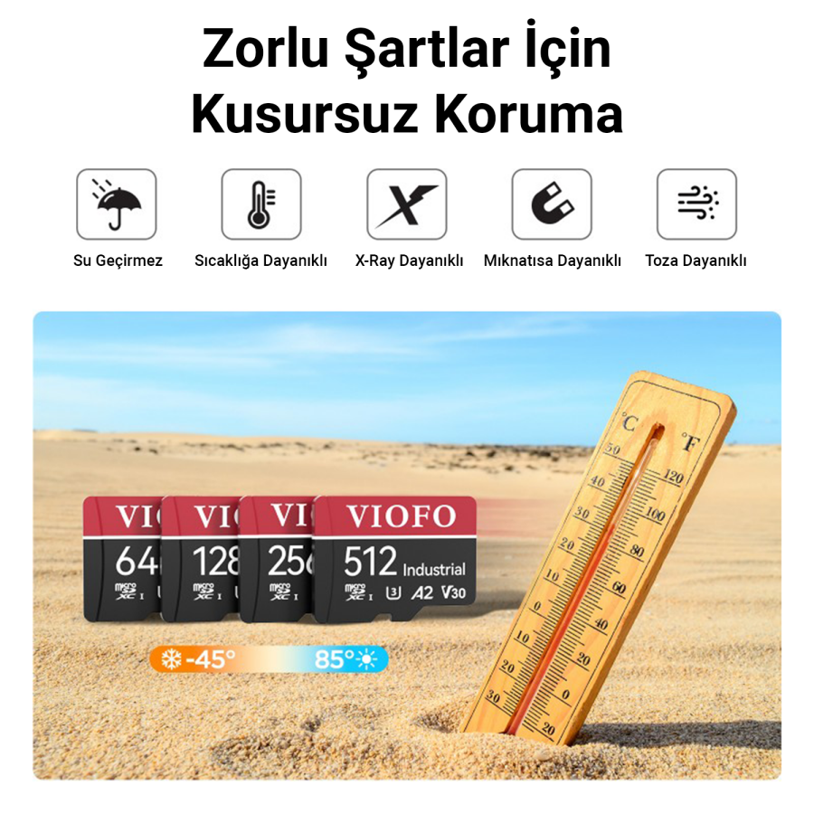Viofo High Endurance Class 10 A2 V30 100MB/s Okuma 80MB/s Yazma Micro SD Hafıza Kartı 128GB - 4