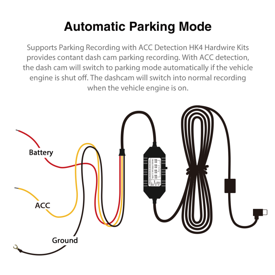Viofo HK4 A229, T130 ve A119 Mini için Type-C Park Modu Bağlantı Kiti - 5