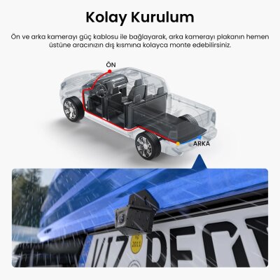 Viofo RWC200 IP67 Su Geçirmez A229 Pro / Plus Uyumlu 2K Quad HD 9.5 Metre Kablolu Dış Arka Kamera - 6