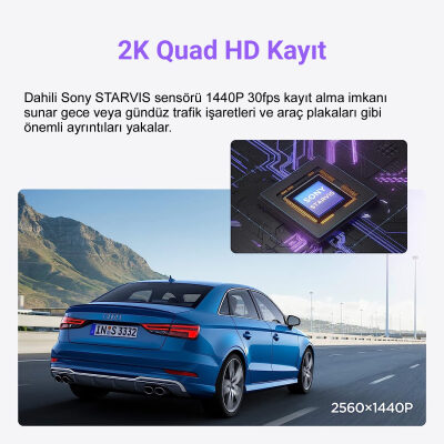 Viofo WM1 2K 30FPS QHD Sony Starvis Sensor Wifi GPS'li Araç Kamerası - 7