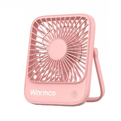 Warmco D1 Masaüstü Vantilatör USB ve Type-C Bağlantılı Taşınabilir Ultra İnce Soğutucu Fan Pembe