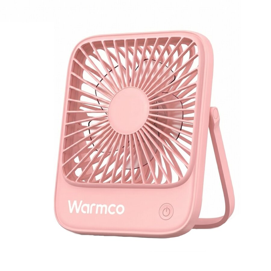 Warmco D1 Masaüstü Vantilatör USB ve Type-C Bağlantılı Taşınabilir Ultra İnce Soğutucu Fan Pembe - 1