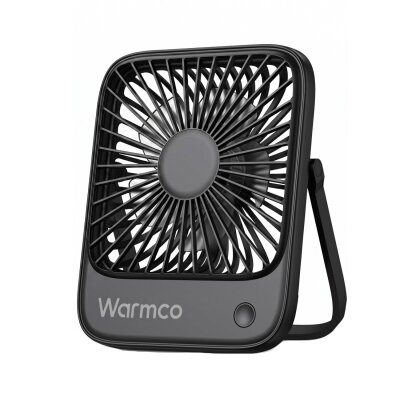 Warmco D1 Masaüstü Vantilatör USB ve Type-C Bağlantılı Taşınabilir Ultra İnce Soğutucu Fan Siyah