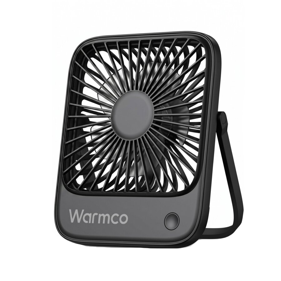 Warmco D1 Masaüstü Vantilatör USB ve Type-C Bağlantılı Taşınabilir Ultra İnce Soğutucu Fan Siyah - 1