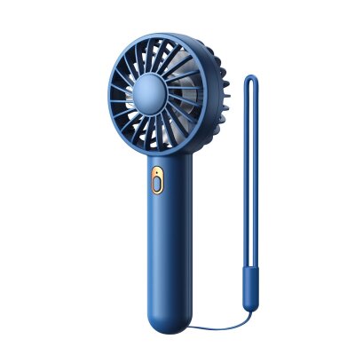 Warmco K30 Taşınabilir Şarjlı Mini El Vantilatörü 1800mAh 3 Kademeli Standlı Soğutucu Fan Lacivert