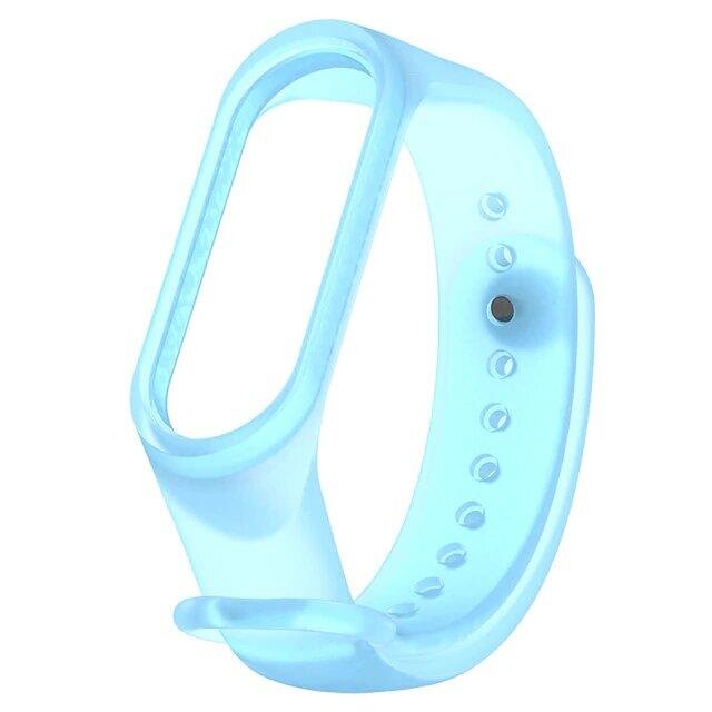 Xiaomi Mi Band 3 ve Mi Band 4 Yedek Silikon Bileklik Saydam Mavi - 1