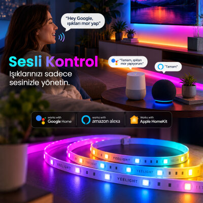 Xiaomi Yeelight 2.1W RGB 24 LED Işık Uzatma Şeridi 1 Metre - 4