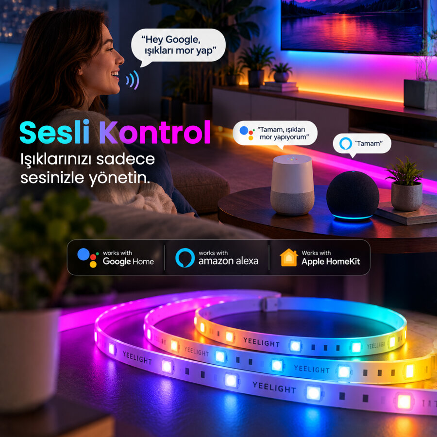 Xiaomi Yeelight 2.1W RGB 24 LED Işık Uzatma Şeridi 1 Metre - 4